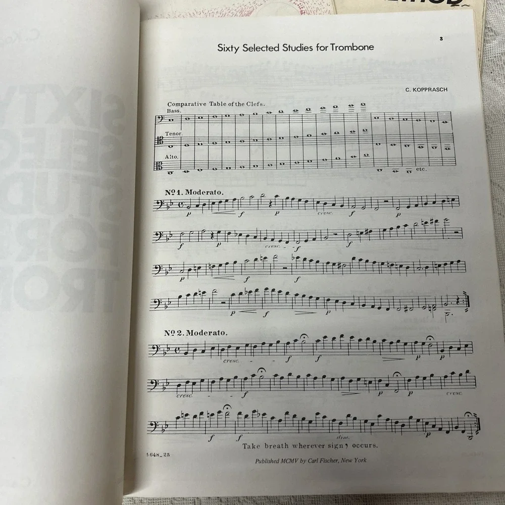Sixty Selected Studies for Trombone, Carl Fischer, Two First Division Band Books